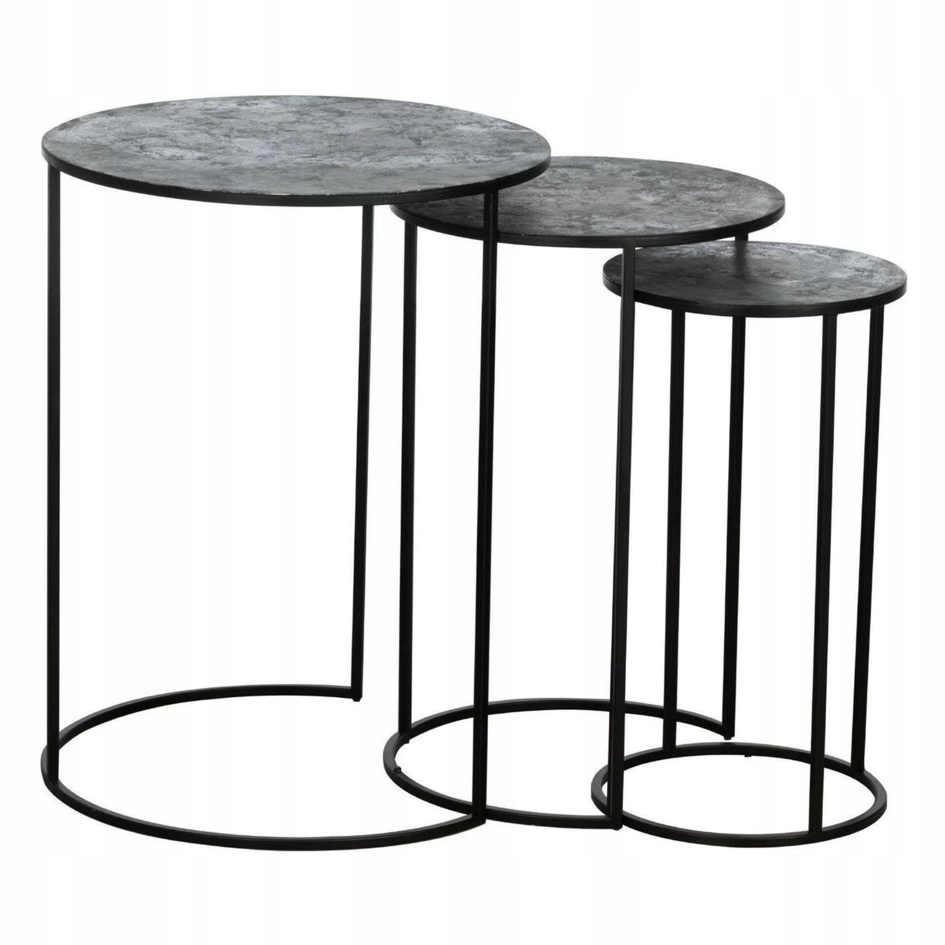 Eglo Living Stôl 3 veľkosti strieborný/čierny matný Towada 424026