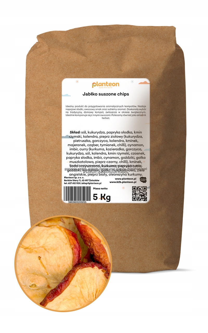 Sušená jablka chipsy 5 kg svačinka – přísada do dezertů z kompotových koláčů