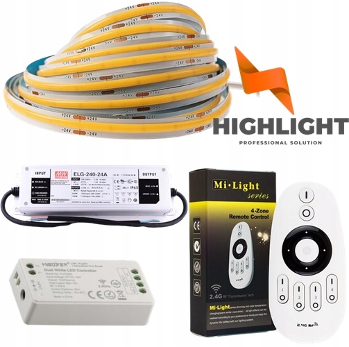 20m Sada Cob led pásik 10w 24V vodotesný IP65