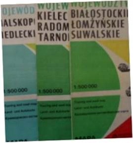 Mapa Krajoznawczo-samochodowa 3 szt -