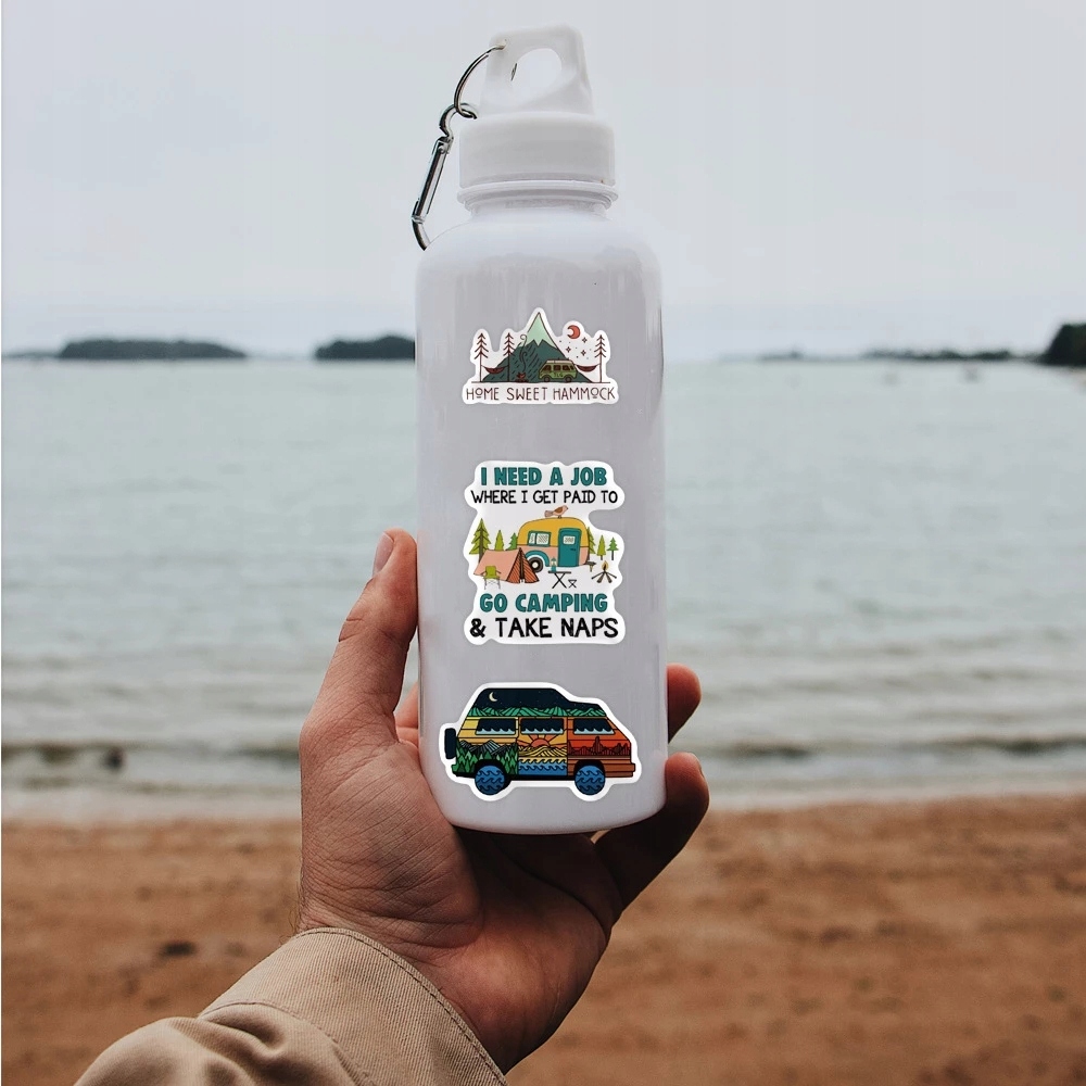 NAKLEJKI MIX CAMPING NA ROWER 50 szt WARIANTY Długość 6 mm