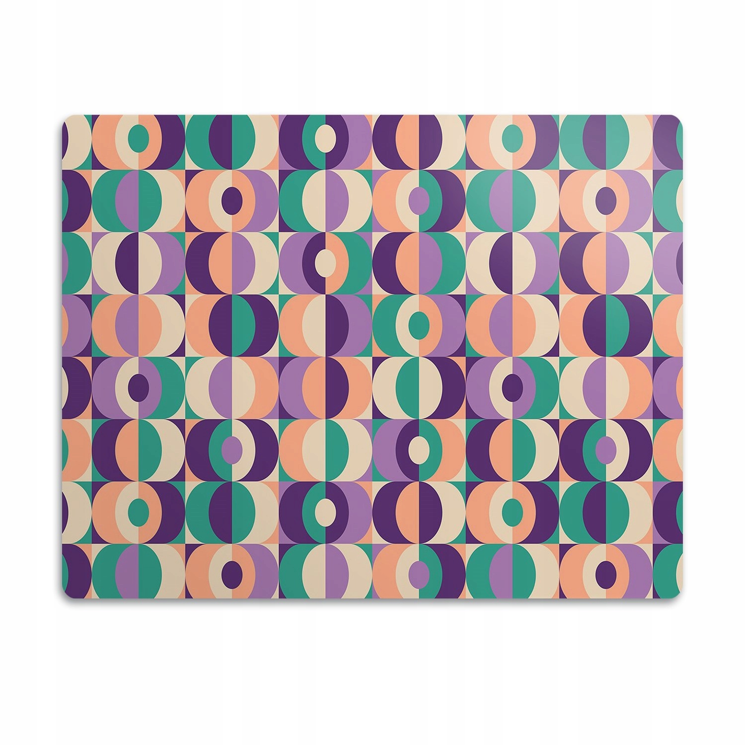 Levně Podložka pod misku pro kočky Čtverce a kolečka 90x60 cm