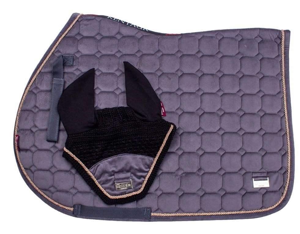 Kentaur Czaprak z nausznikami Samet (Full) szary