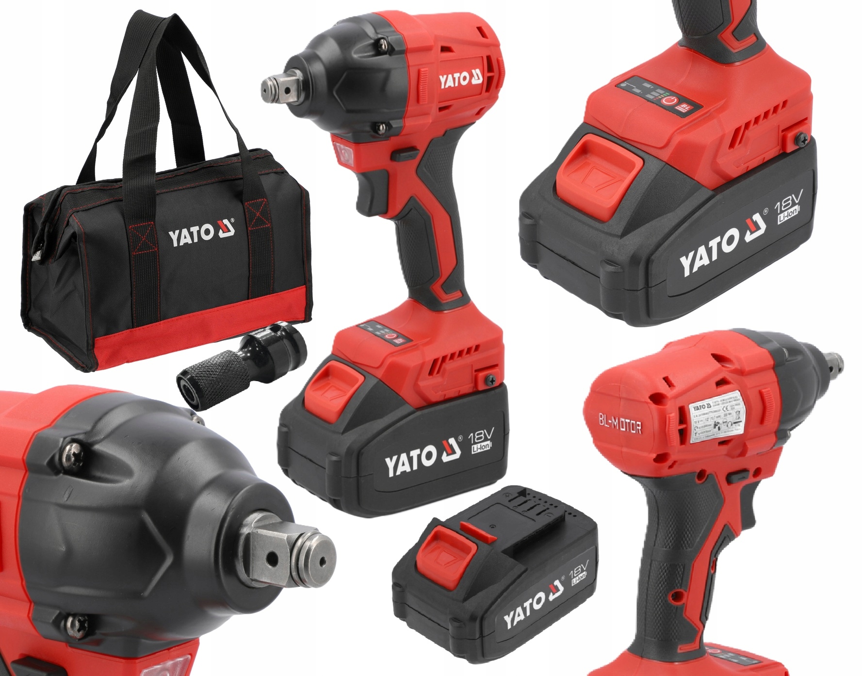 Šroubovák Bezkartáčový Aku Klíč 2x 4Ah 18V 350Nm Yato YT-8277925