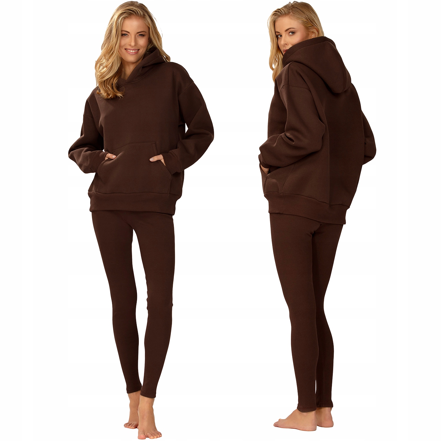 Dkaren Oseye-Kpl čokoládový L bavlna Komplet Legíny Mikina