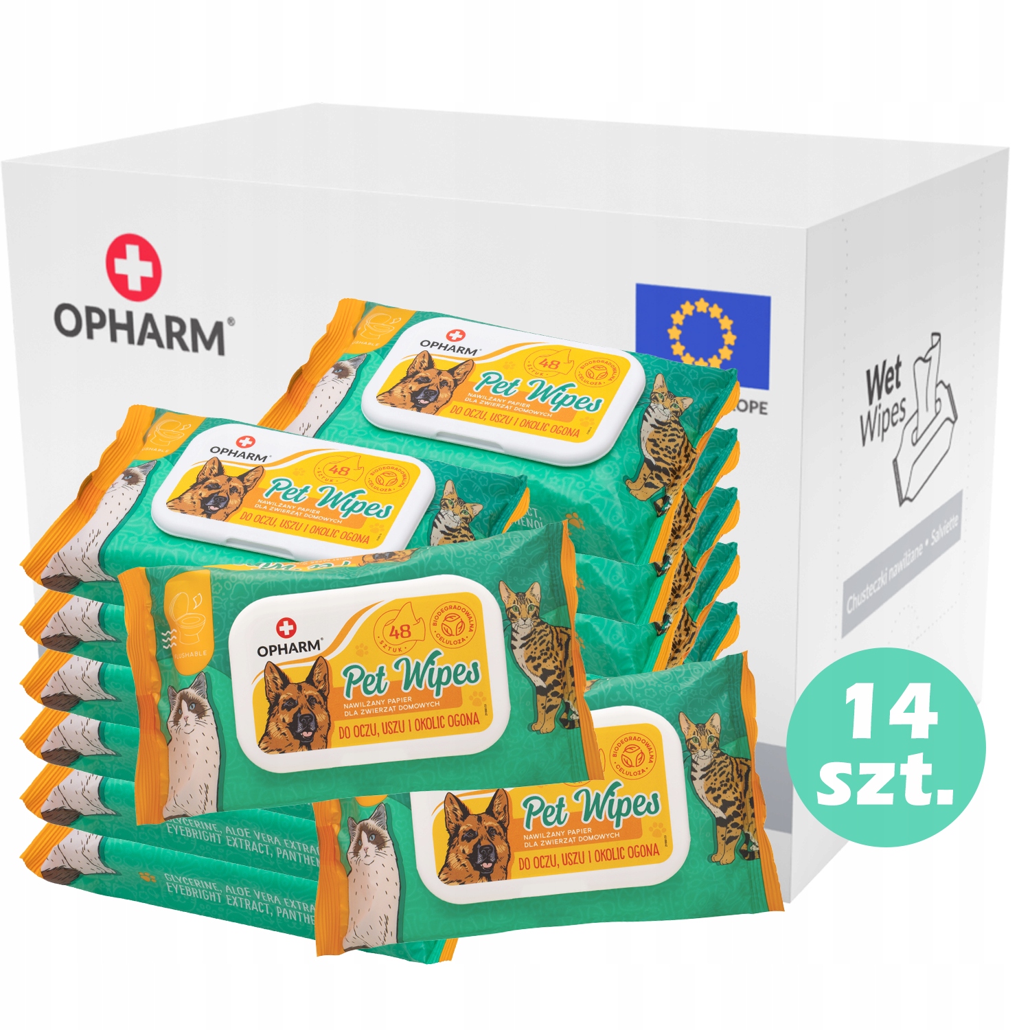 Levně Ekologické papírové ubrousky pro péči o zvířata 14x48 ks