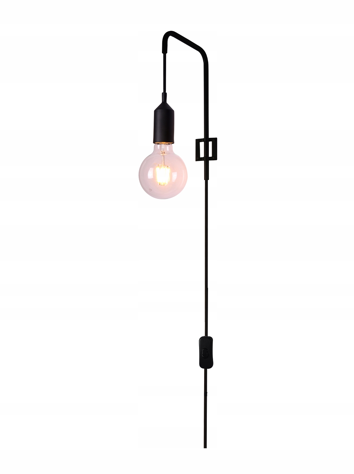 Industriální černá nástěnná lampa na zeď