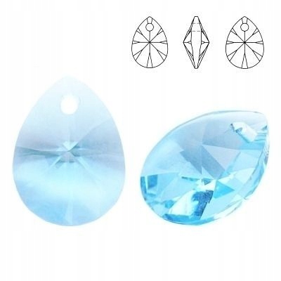 6128 MM 12 Swarovski Mini Pear Aquamarine