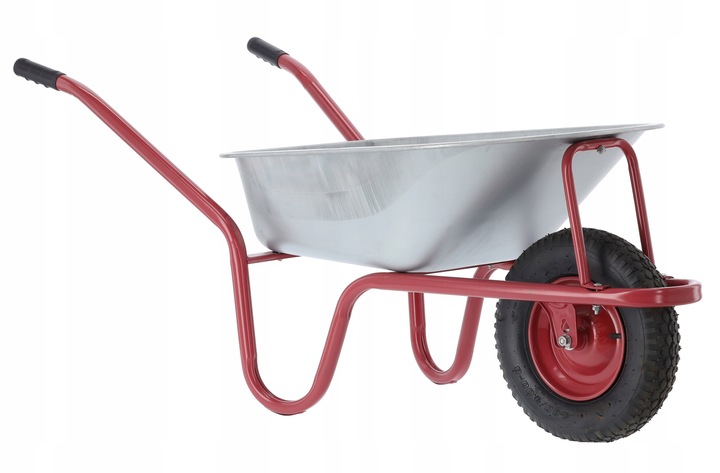 TACZKA OGRODOWA OCYNKOWANA MOCNA Z METALOWYM KOŁEM SOLIDNA RAMA 120 L Marka GardenLine