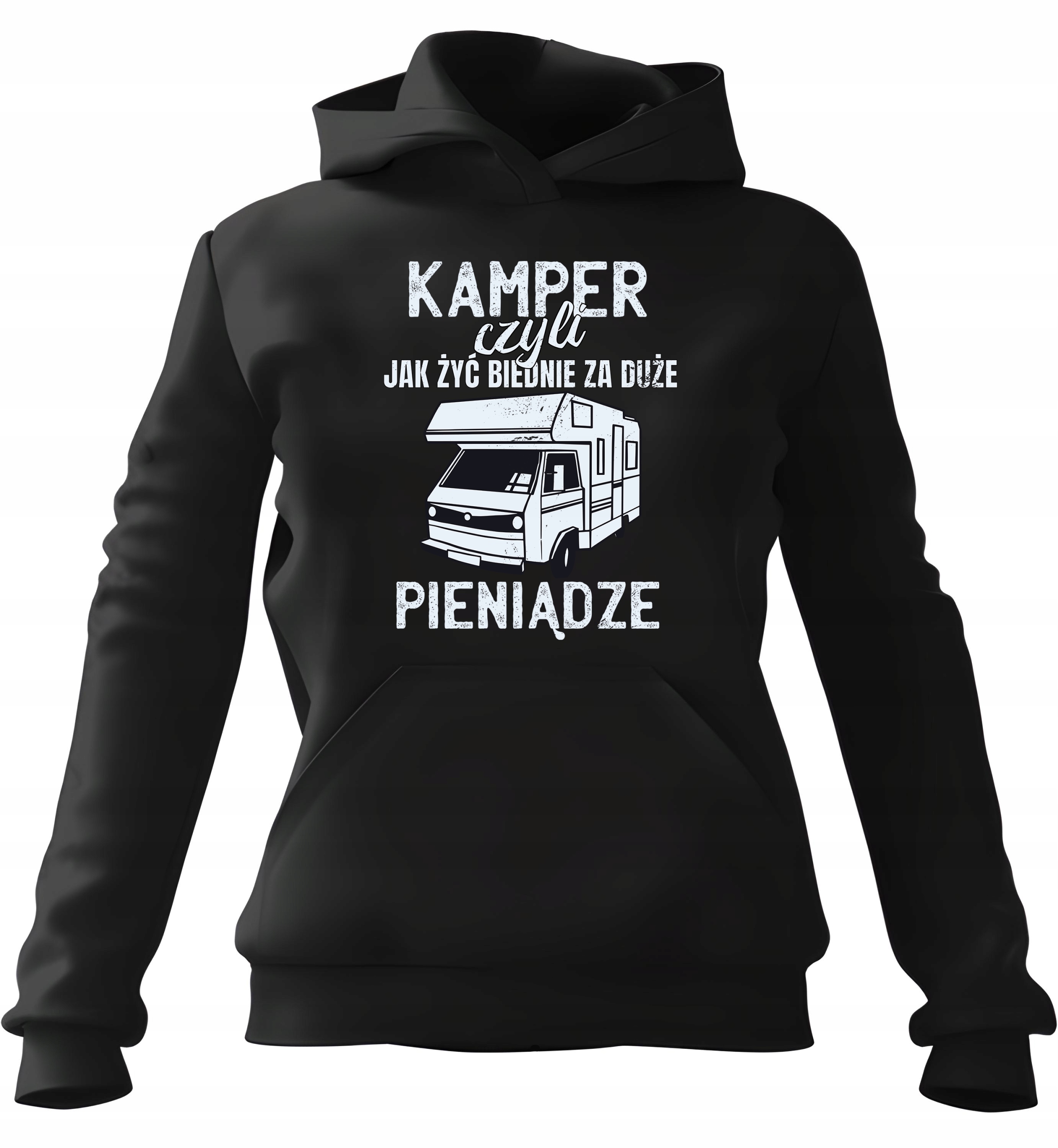 pánská mikina s kapucí Kamper Jak žít chudě Černá 2XL Pro něj Chlapa M