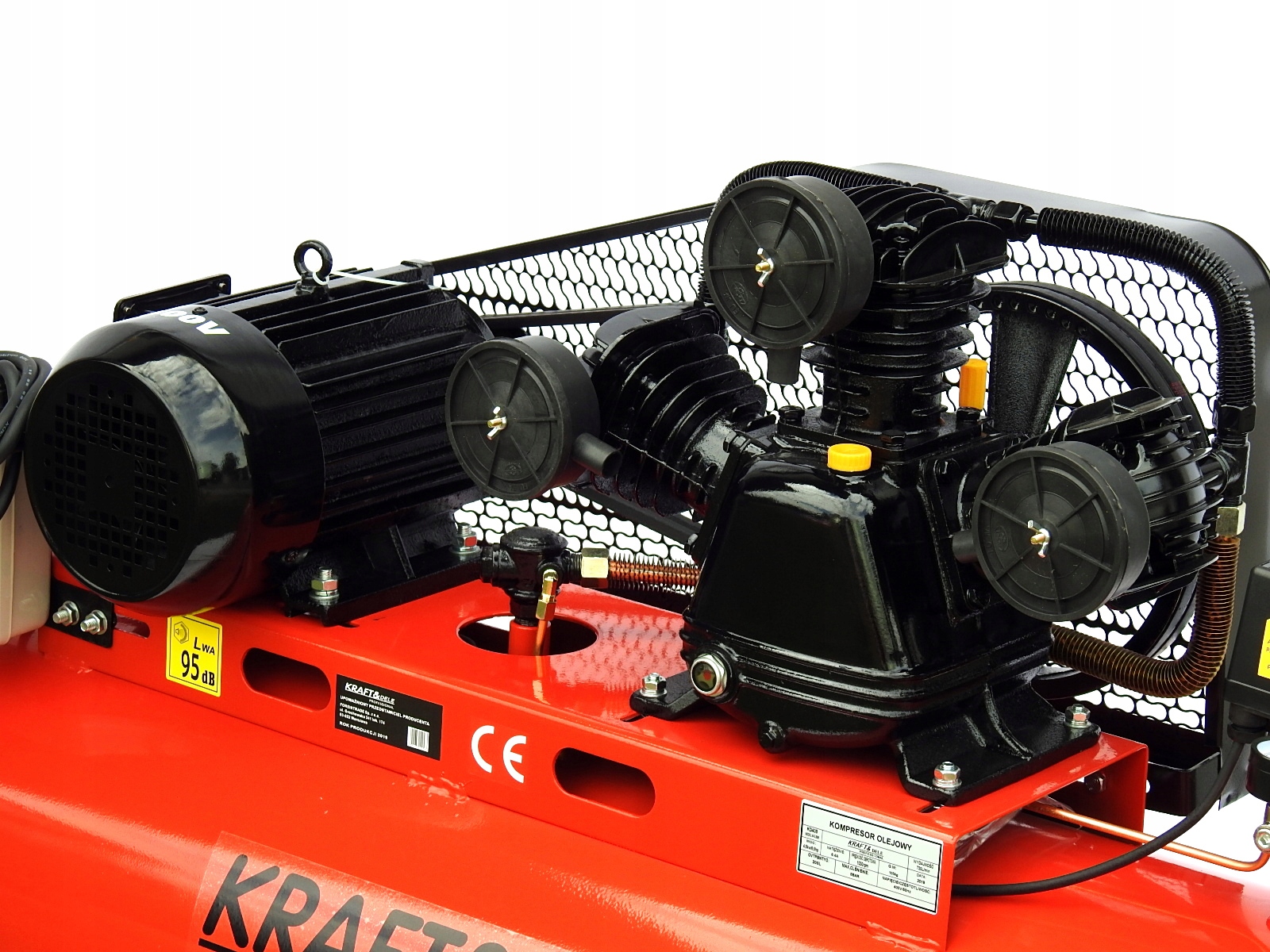 KOMPRESOR OLEJOWY 200L ZE SPRĘŻARKĄ 5.9KM 690 l/min Kod producenta kd408 200L 8 Bar