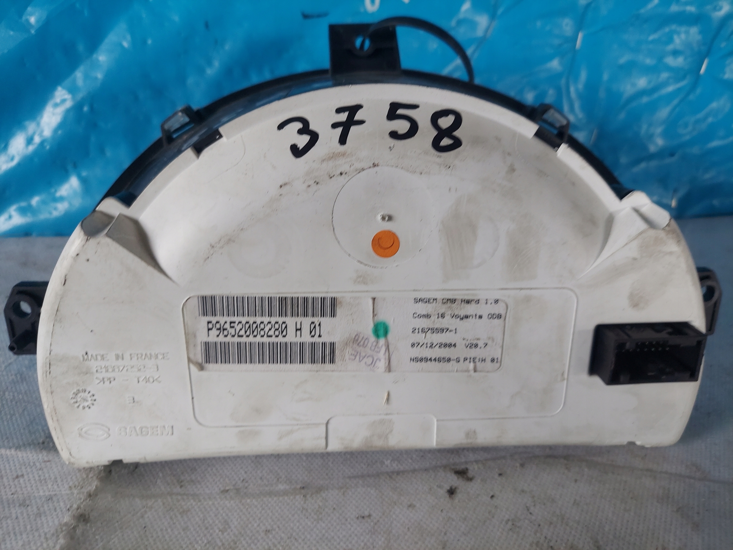 dials clock CITROEN C3 1.4 HDI P9652008280