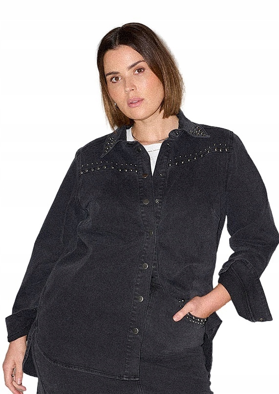 Grafitová Džínová Bunda Kaffe Plus Size K757 54