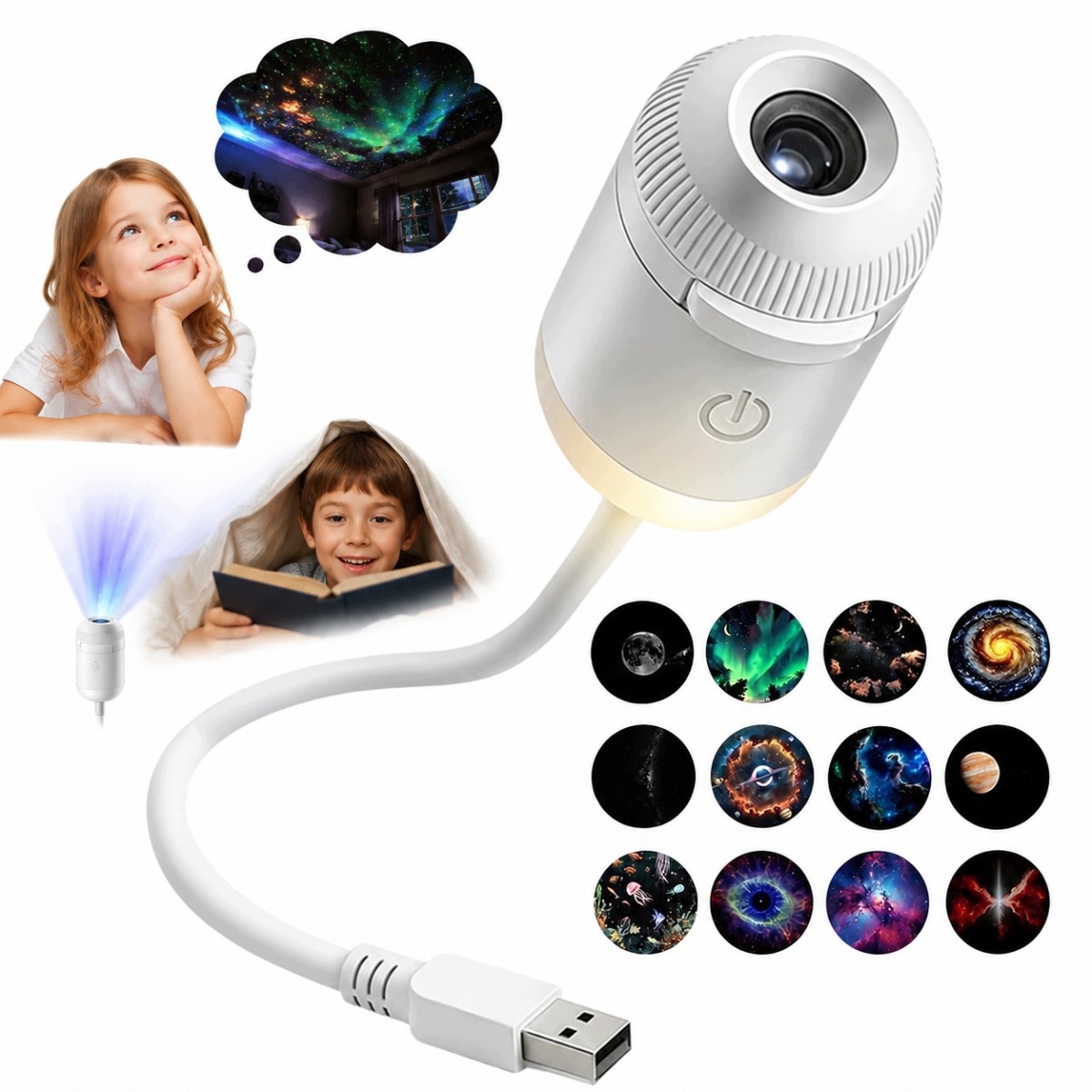 Nowy projektor Galaxy z lampką nocną projektor rozgwieżdżonego nieba 12W1