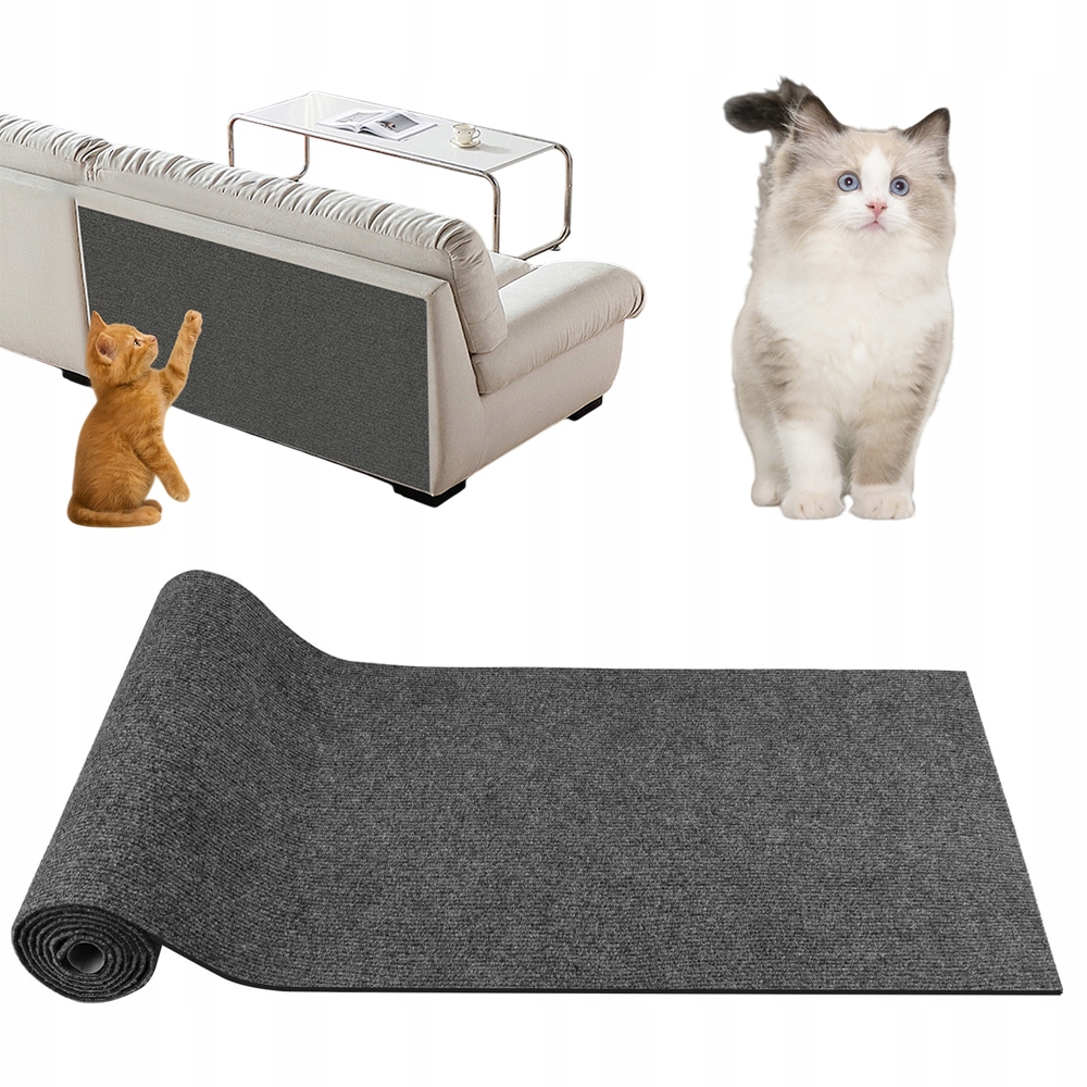 Levně Škrabací Podložka 100 X 40 CM Šedá Pro Kočky Samolepicí Ochrana Pohovky Nábytku