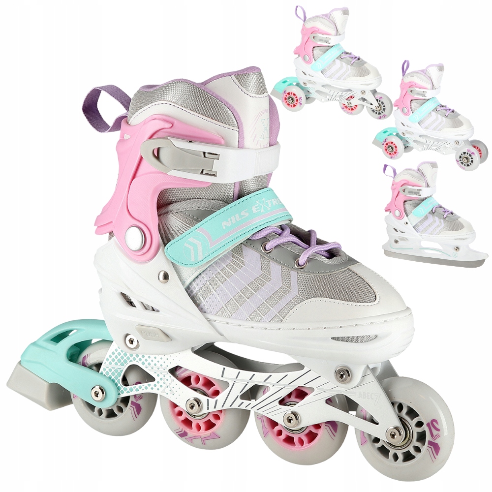 Kolečkové Brusle 4v1 Brusle 2v1 Kolečkové Brusle Rekreační Brusle Na Led s vyměnitelnou plochou Nils 34-38