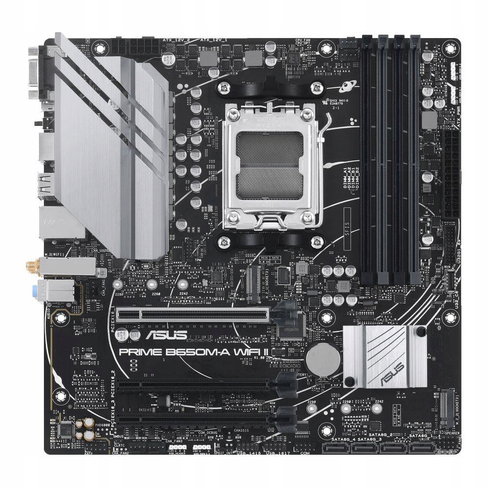 Asus Prime B650M-A Wifi II mATX, DDR5, AM5, PCIe 4.0, WiFi, Bt