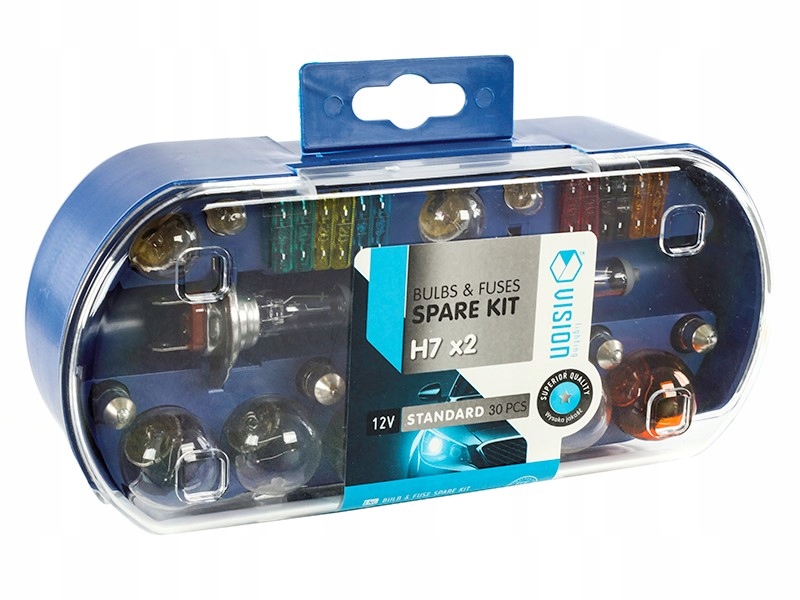 ZASOBNIK ŻARÓWEK 2x H7 12V 55W 30 ELEMENTÓW BEZPIECZNIKI ZAPAS HOMOLOGACJA Producent Vision
