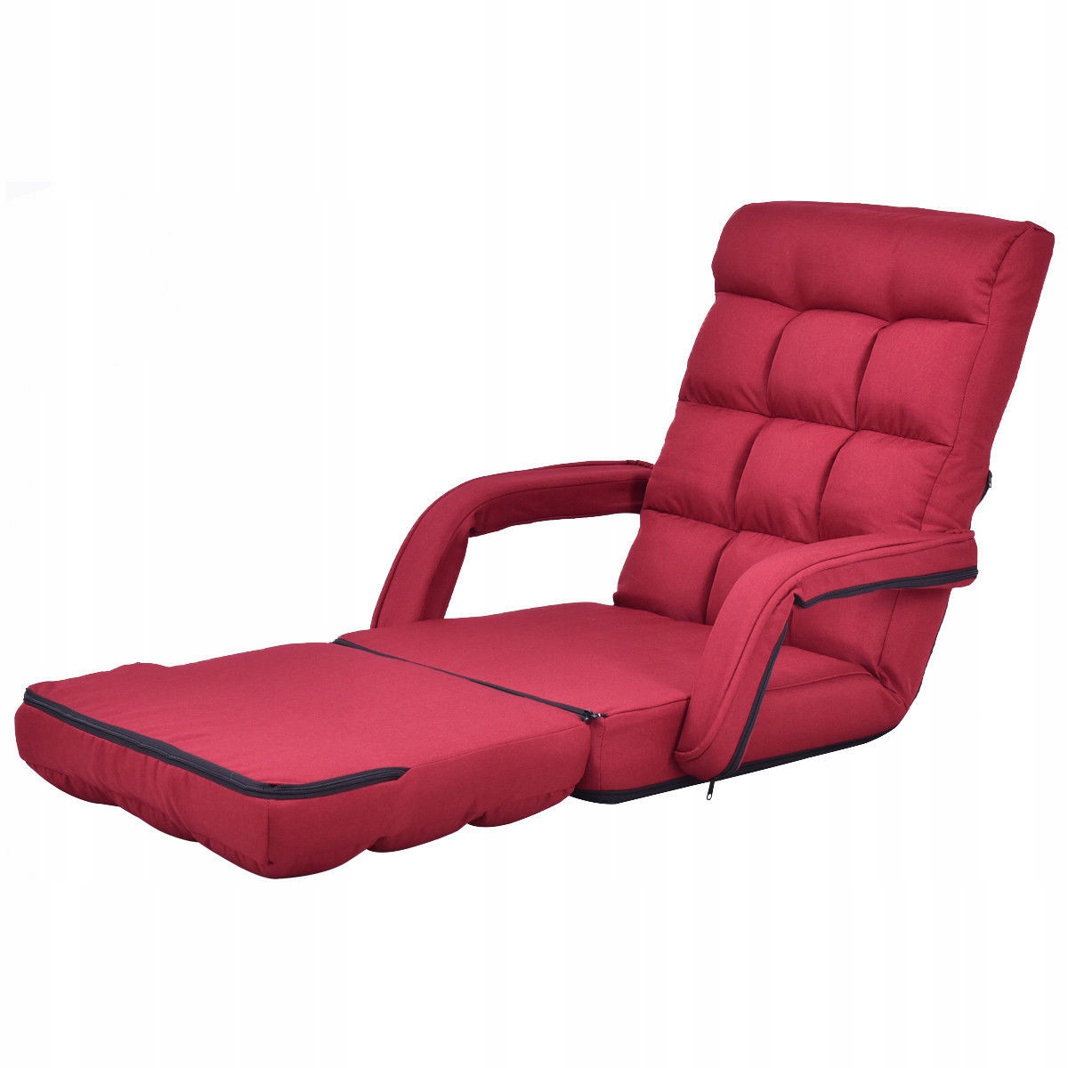 Fotel podłogowy rozkładany 3w1 leżanka Costway odcienie czerwieni EAN (GTIN) 728370801804