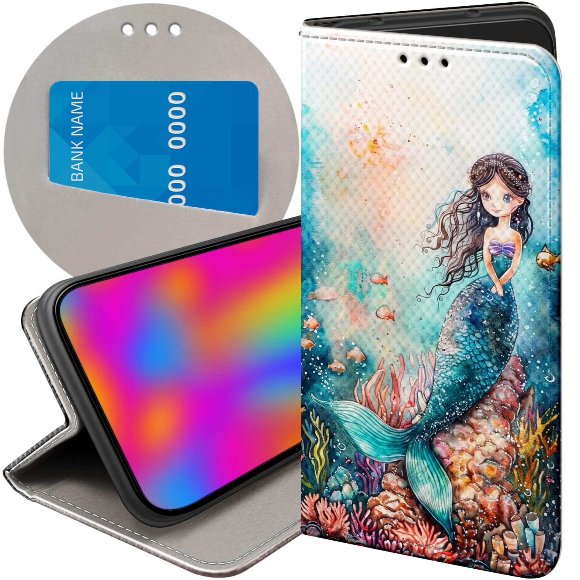 Etui Z Klapką Do Xiaomi Redmi Note 9T Syrenki Nimfy Morskie Panny