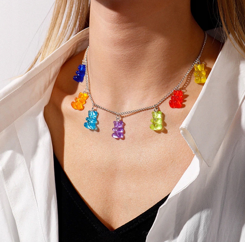 Naszyjnik miś HARIBO, żelki misie 7szt. GUMMY BEAR