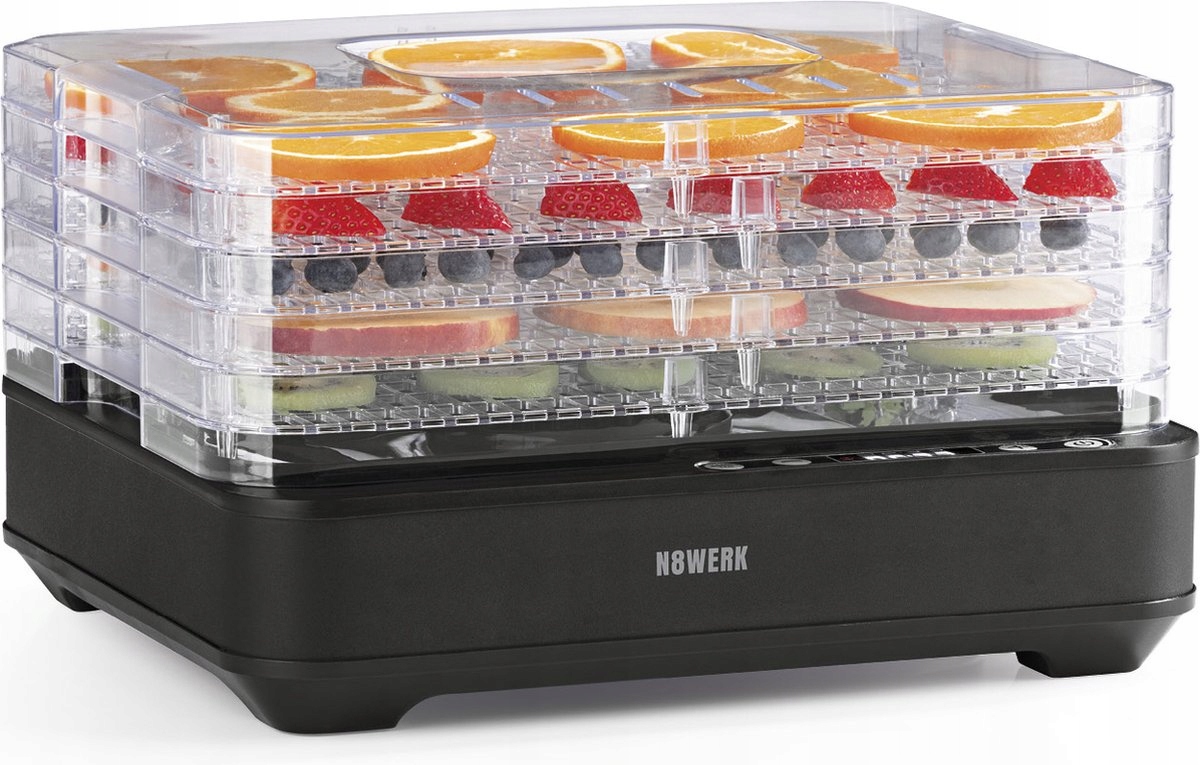 Suszarka do żywności N8WERK 900W 5 sit 35-70°C timer czarna