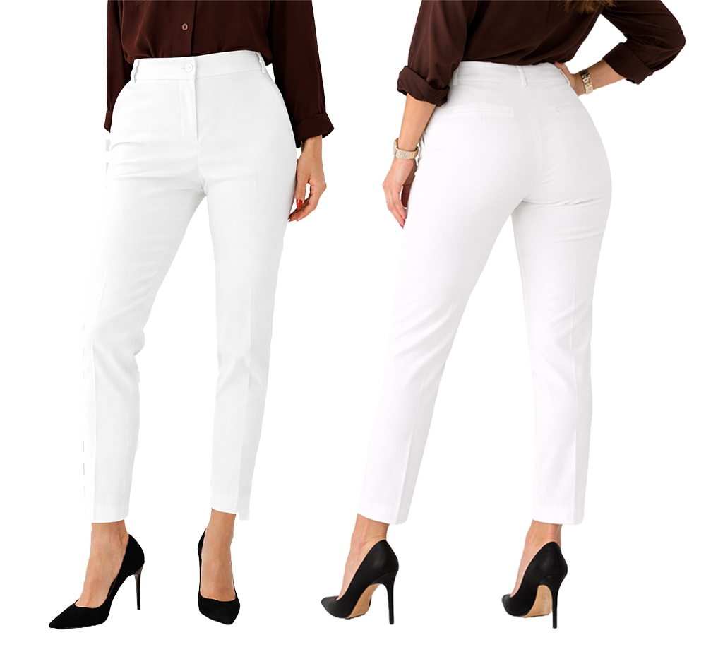 Dámské kalhoty Sigma 7/8 elegantní cigaretové bílé 38