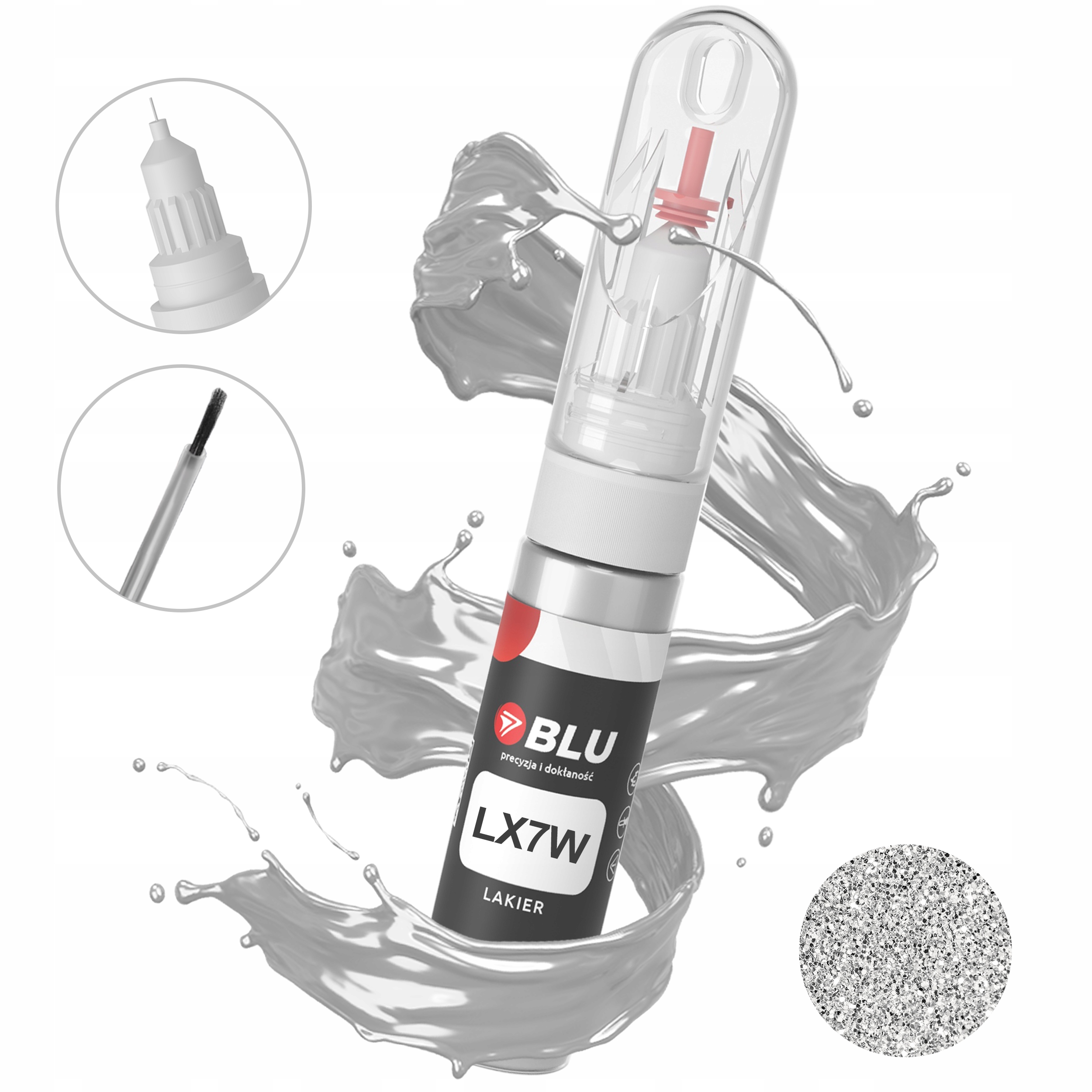 Lakier zaprawka samochodowa LX7W srebrny eissilber do Audi 2in1 Blu