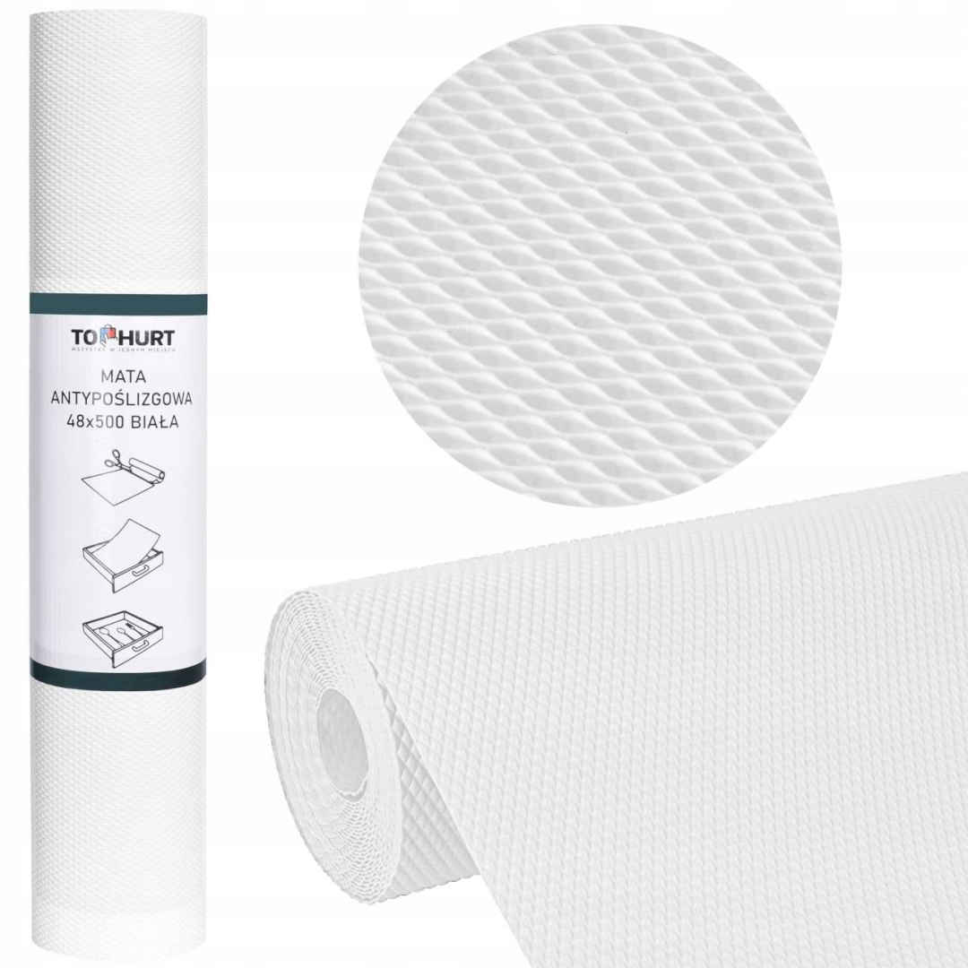 MATA ANTYPOŚLIZGOWA DO SZUFLAD BIAŁA 48x500cm