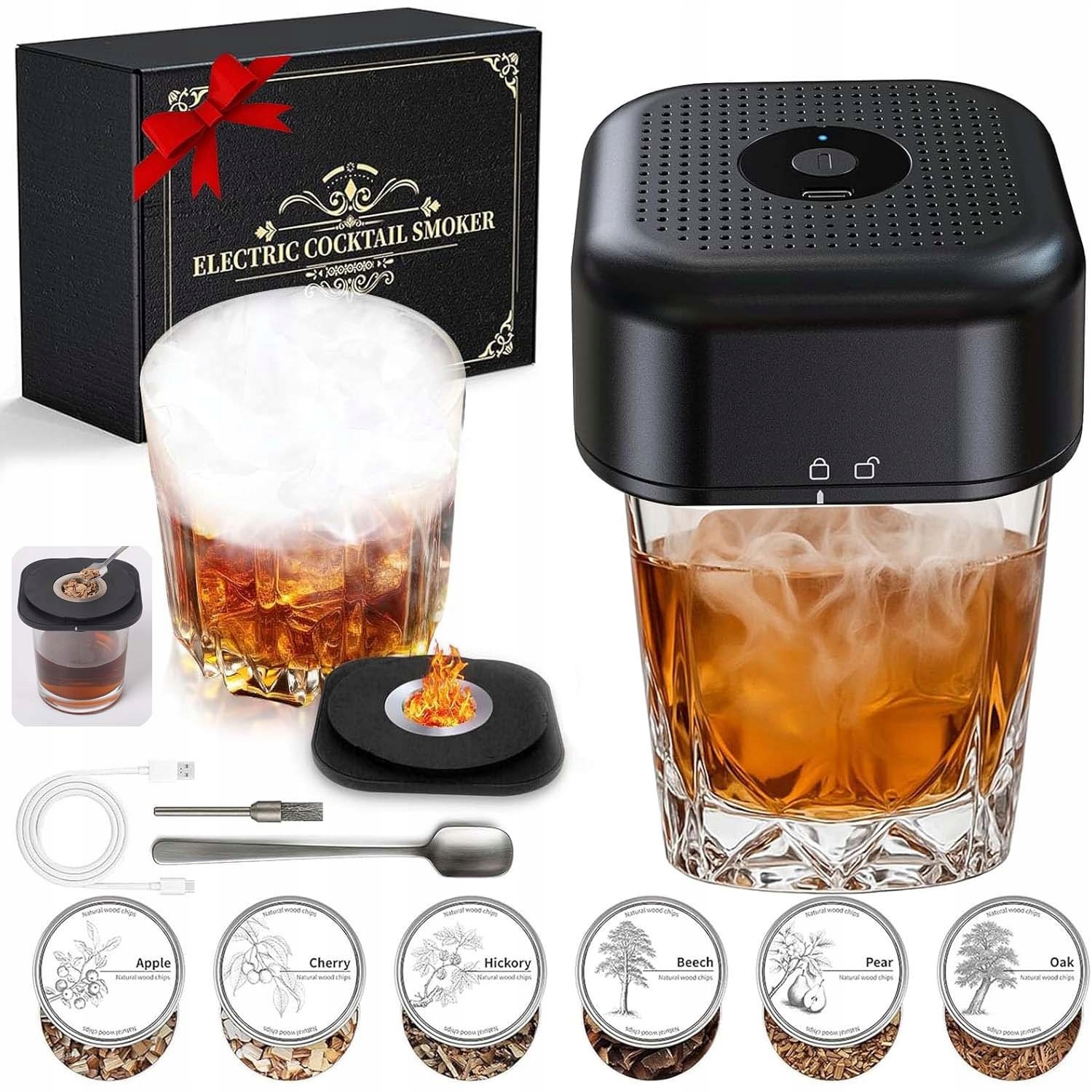 Sada Na Uzení Koktejlů Automatický Barový Smart Smoker Jako Dárek
