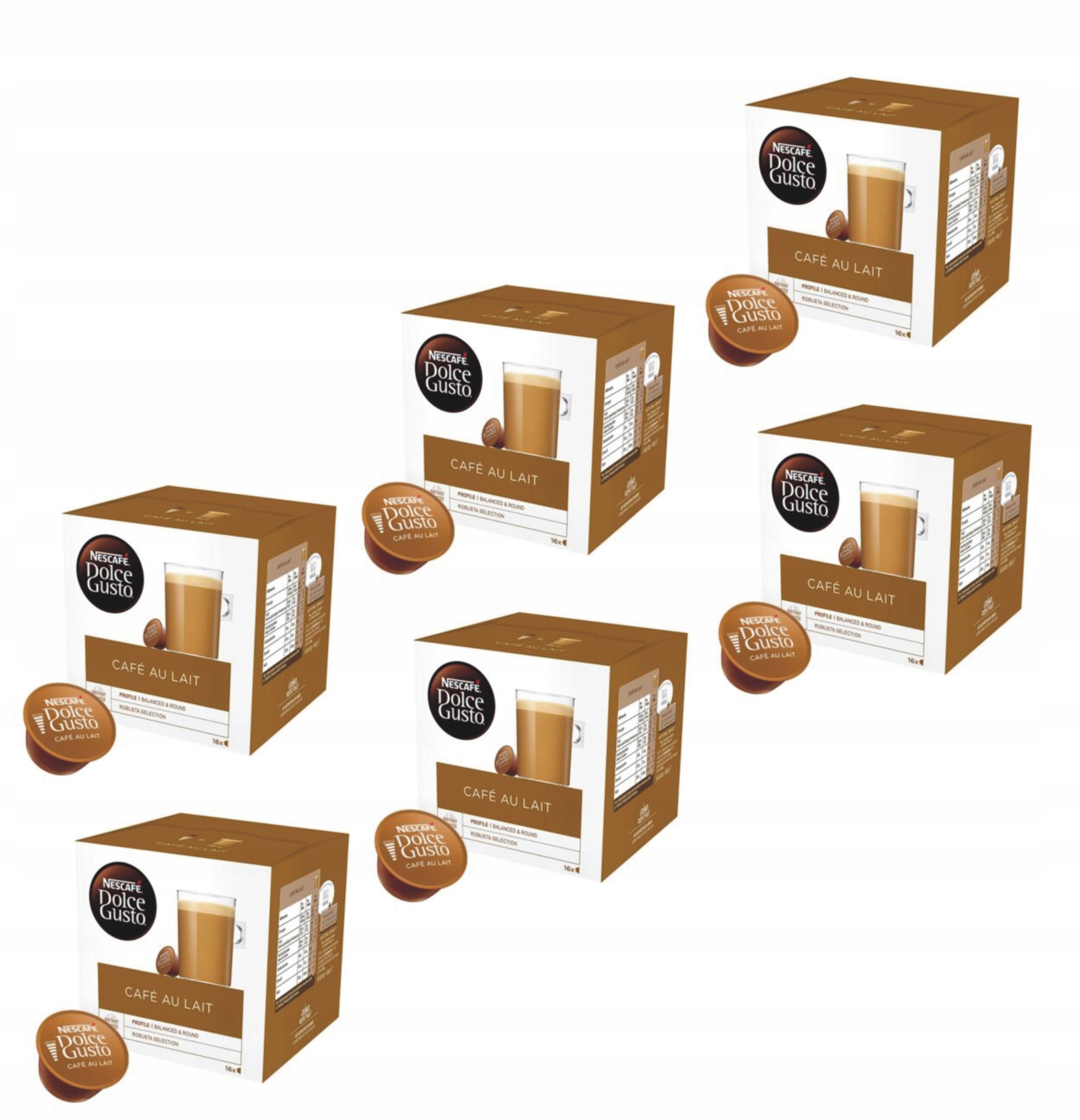 Nescafe Dolce Gusto Kawa Cafe Au Lait 96 sztuk 6x16
