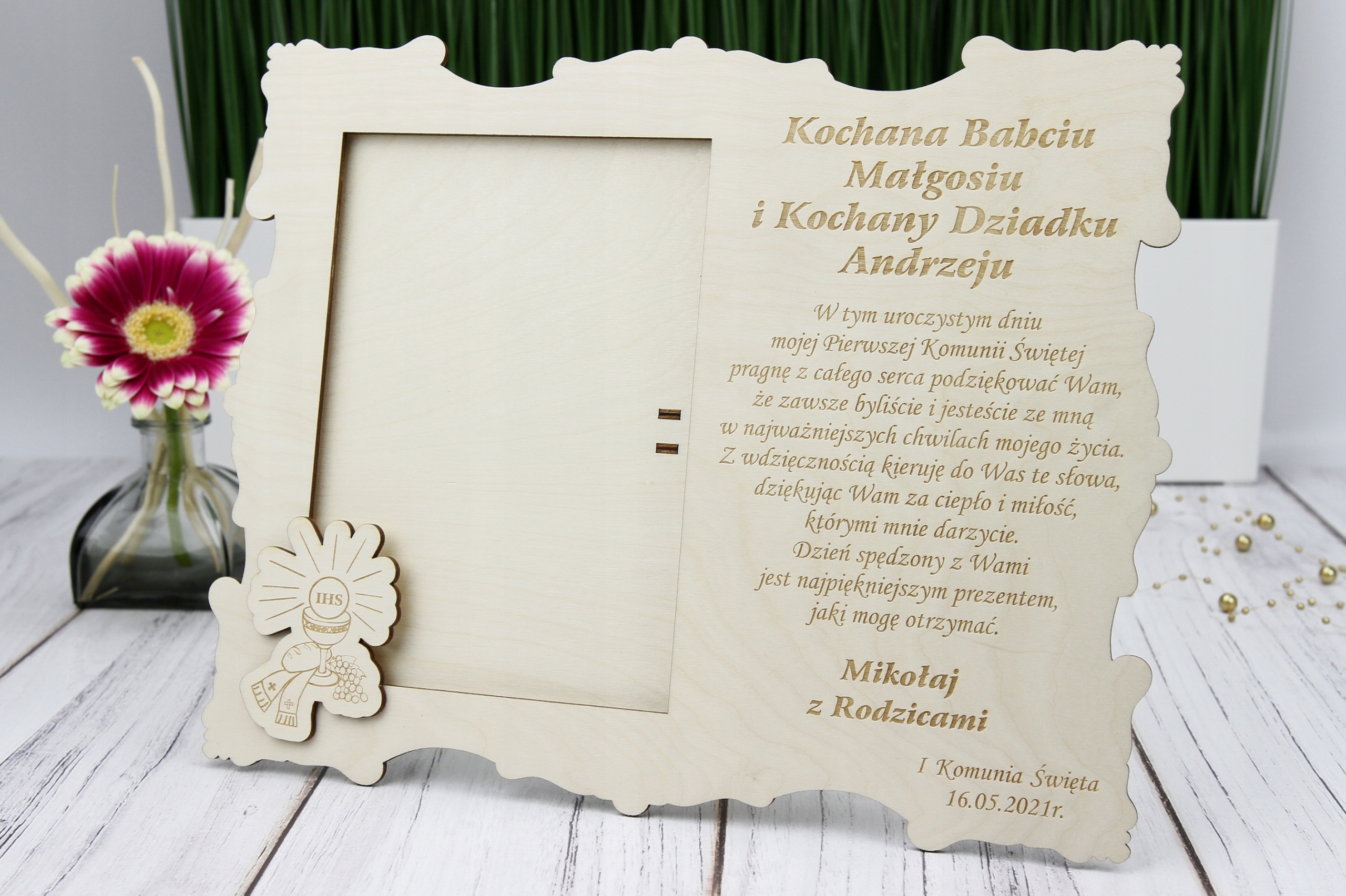 Ramka podziękowanie dla Dziadka i Babci Komunia Przeznaczenie dla gości