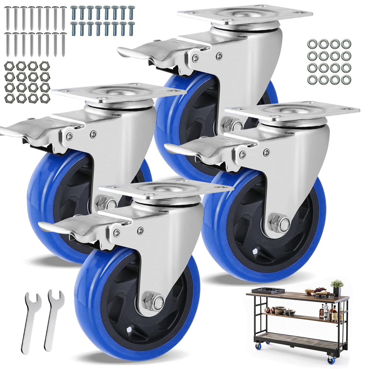 Přepravní Otočná Kolečka Přepravního Vozíku S Brzdou, Silné 100 MM