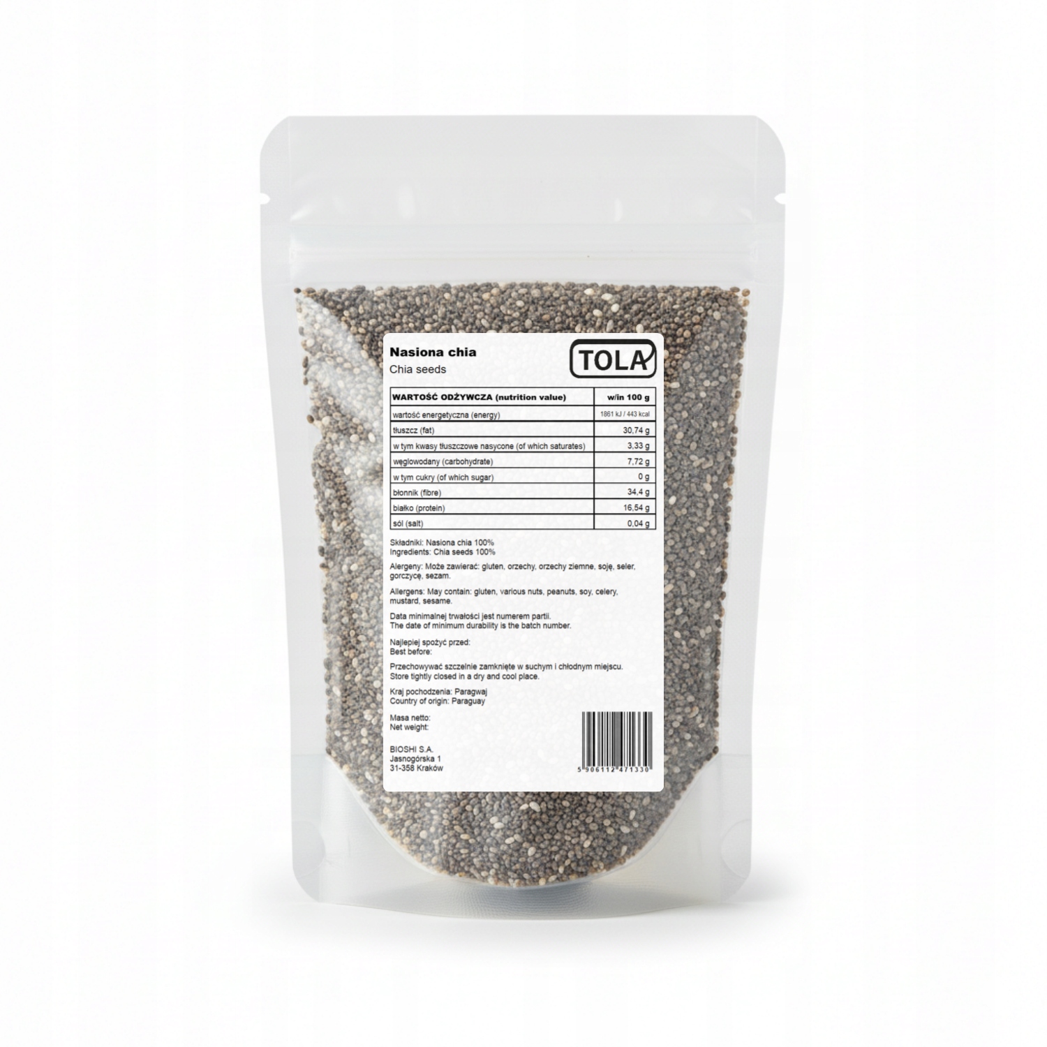 Levně Chia Semínka 5 kg – přírodní superpotravina, vysoká kvalita Tola