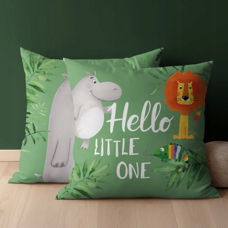 Poszewka niemowlęca 40x40 Safari ZOO Hipcio BAWEŁNA Stan opakowania oryginalne