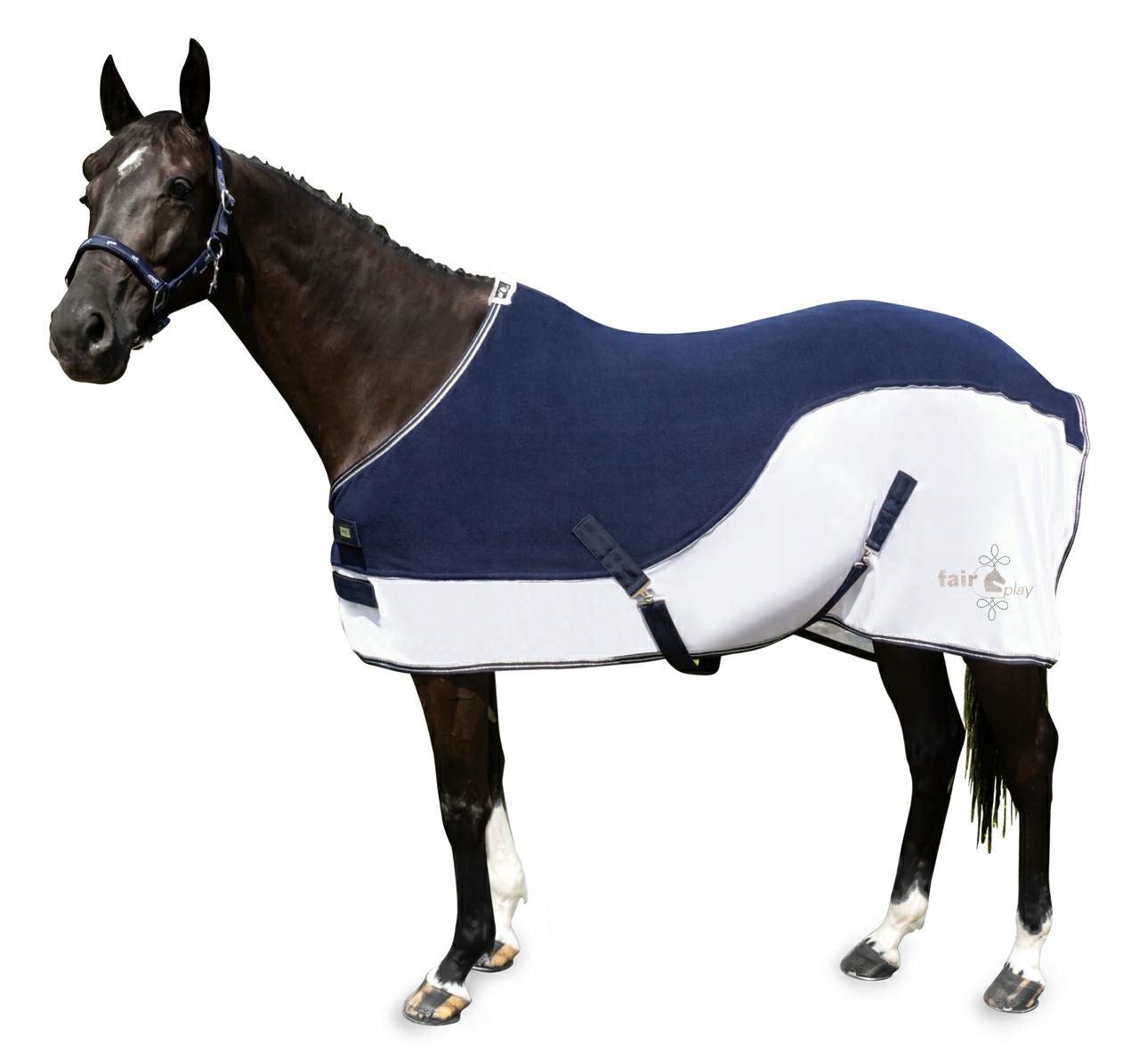 Deka pro koně Fair Play Ermelo, síťka-fleece, granátově bílá, vel. 125 cm