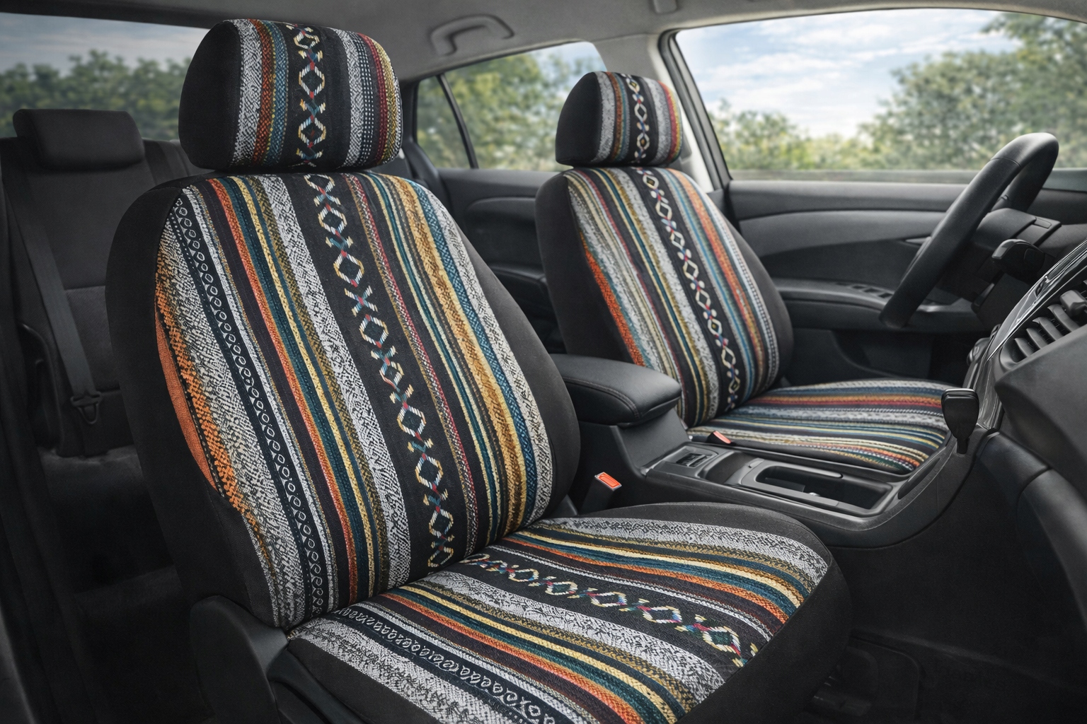 Pokrowce na Fotele Samochodowe Przód 2 szt Uniwersalne Airbag Boho Aztec