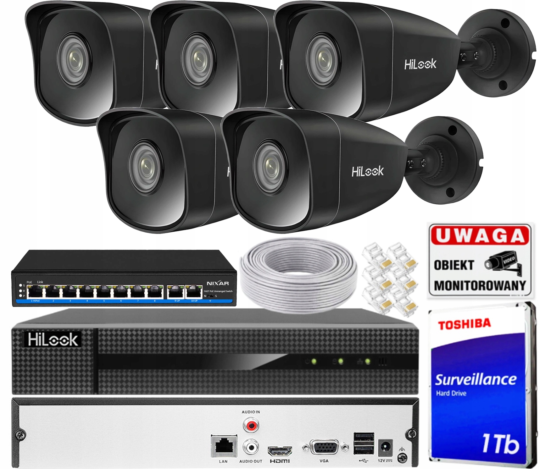 Sada Ip monitorovania pre rozšírenie 5 kamier 5Mpx rekordér 8 kanálov 1TB