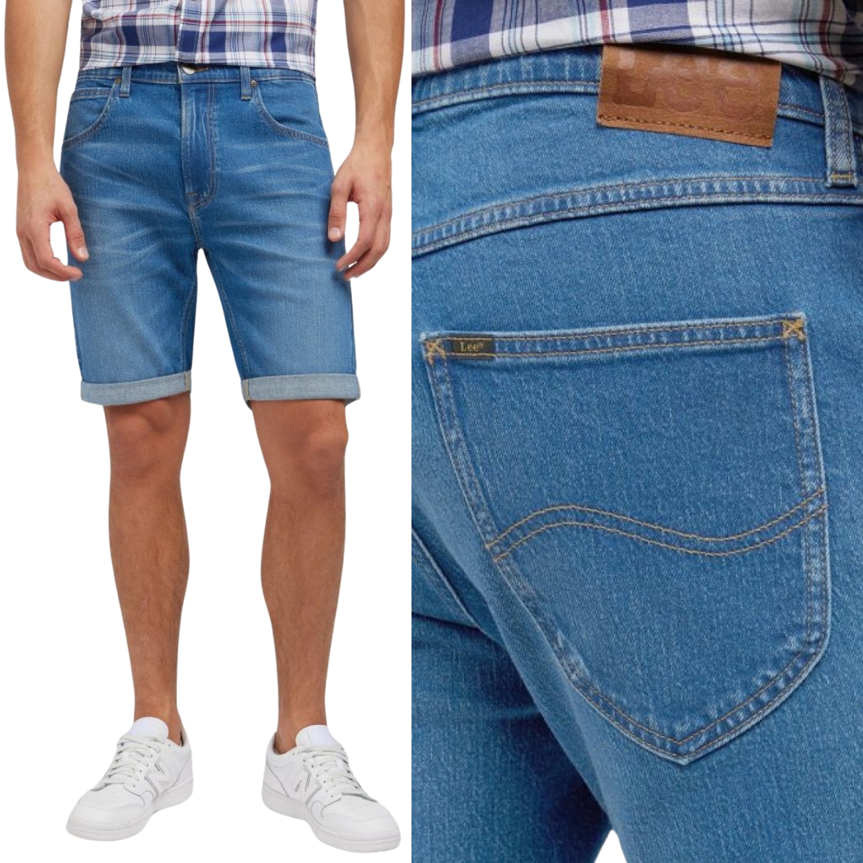 Lee 5 Pocket Short Sea Side Džins krátké kraťasy džínové šortky W38