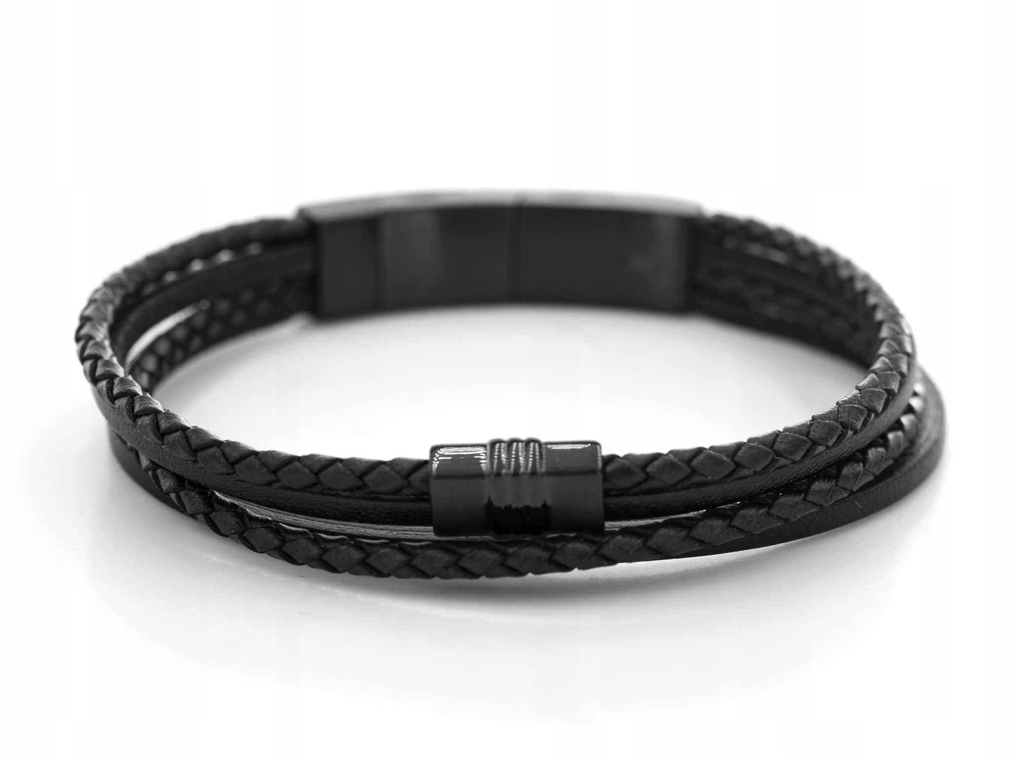 Pánský Náramek Fossil JF03098001 Černý Kožený Casual S Řemínky