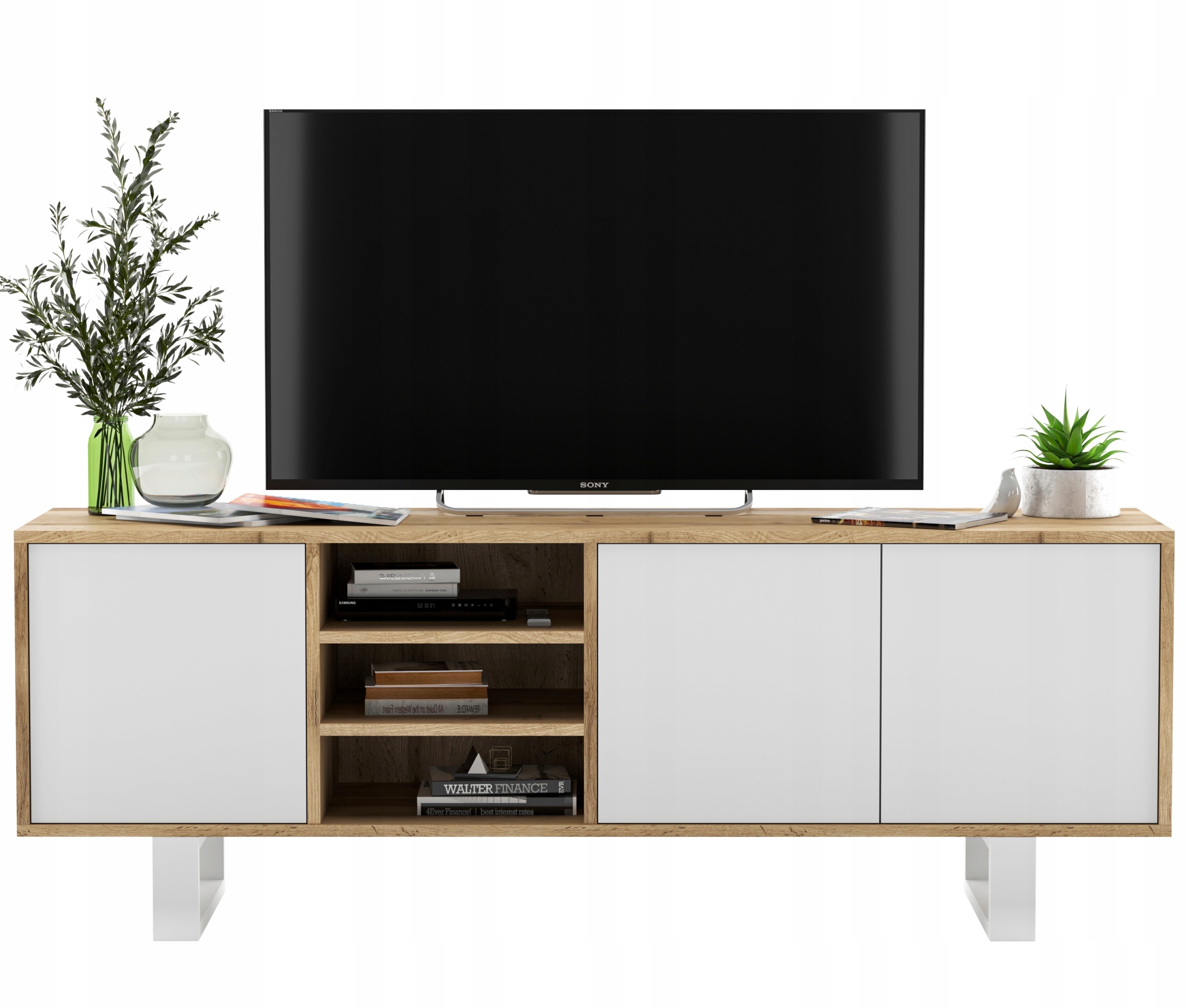 Szafka Rtv Loft komoda Rtv Loft Wotan biały Mat