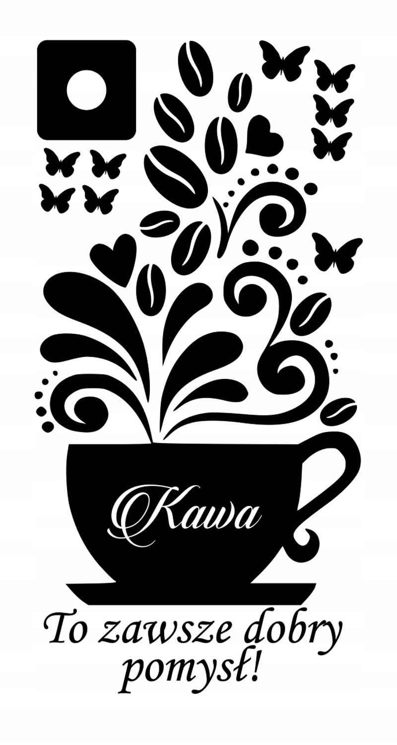 

Naklejki na ścianę Kawa filiżanka Kwiaty DK117
