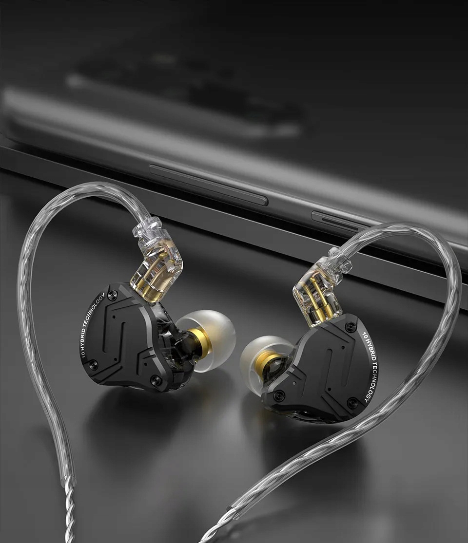 KZ ZS10 Pro X Słuchawki Dokanałowe Czarne Hi-Fi Autoryzowany Dealer Model ZS10 PRO X