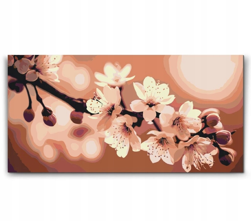Malování Podle Čísel Květy třešní Barevné Sakura Strom Příroda 40x80 cm