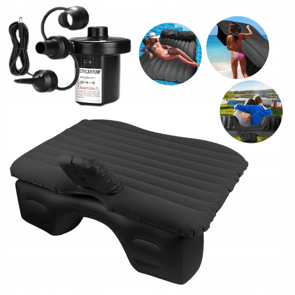 Soft Flock Matrace nafukovací postel do auta pumpa černá