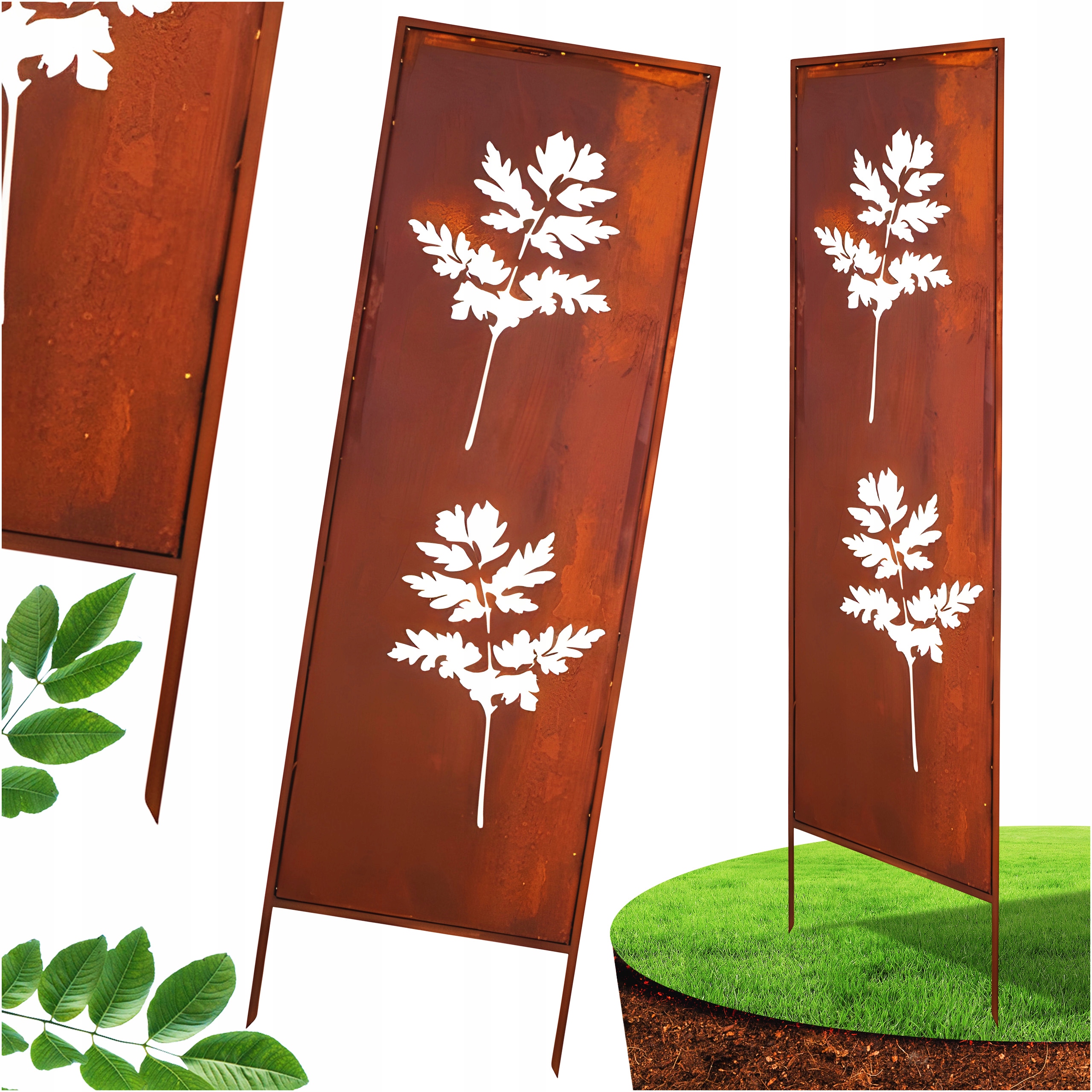 Zahradní Panel Květiny Cnc 159 X 49 Rezavá Brána Corten Květina Kryt Grilu