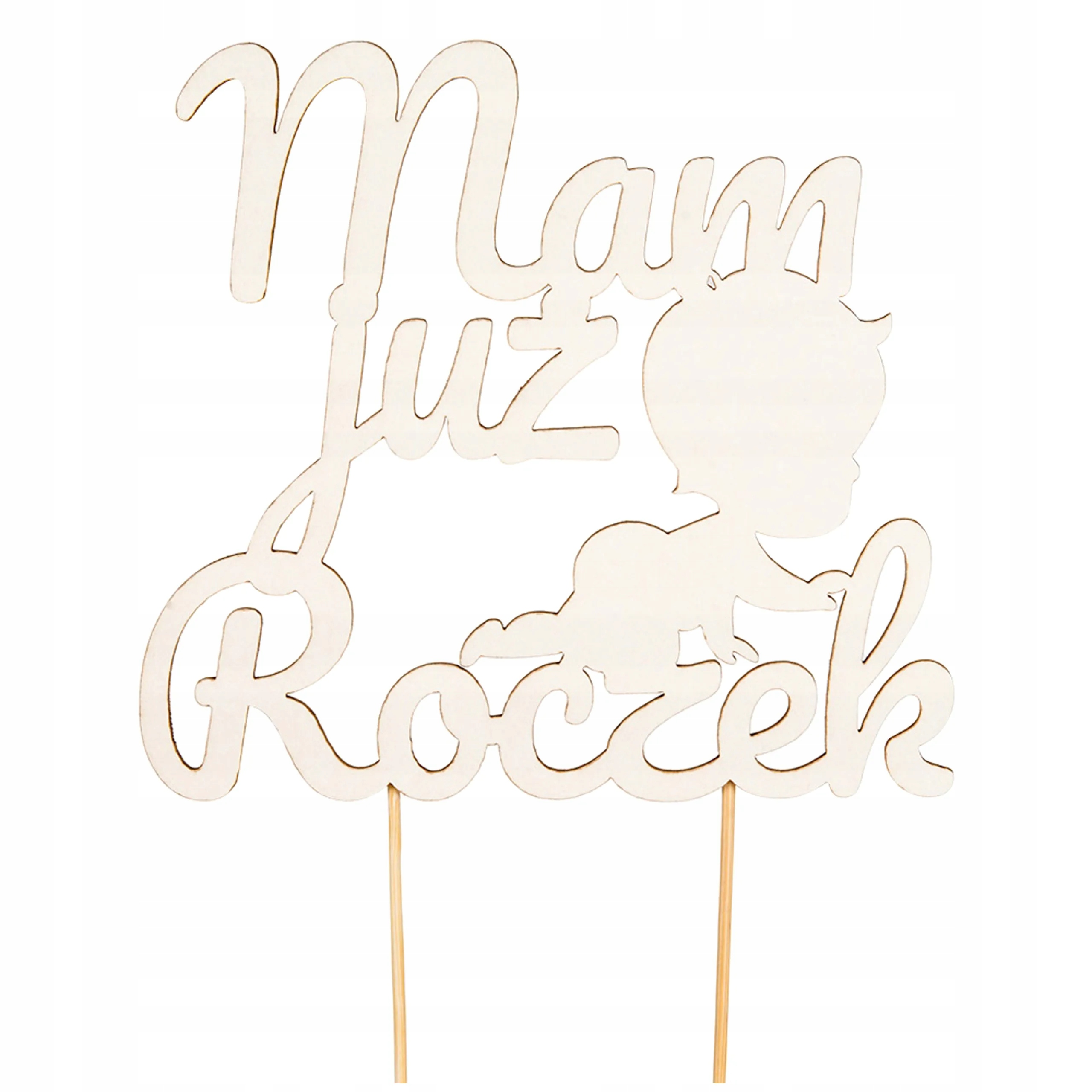 Topper na ROCZEK ozdobny toper DEKORACJA tortów beermata CHRZEST URODZINY