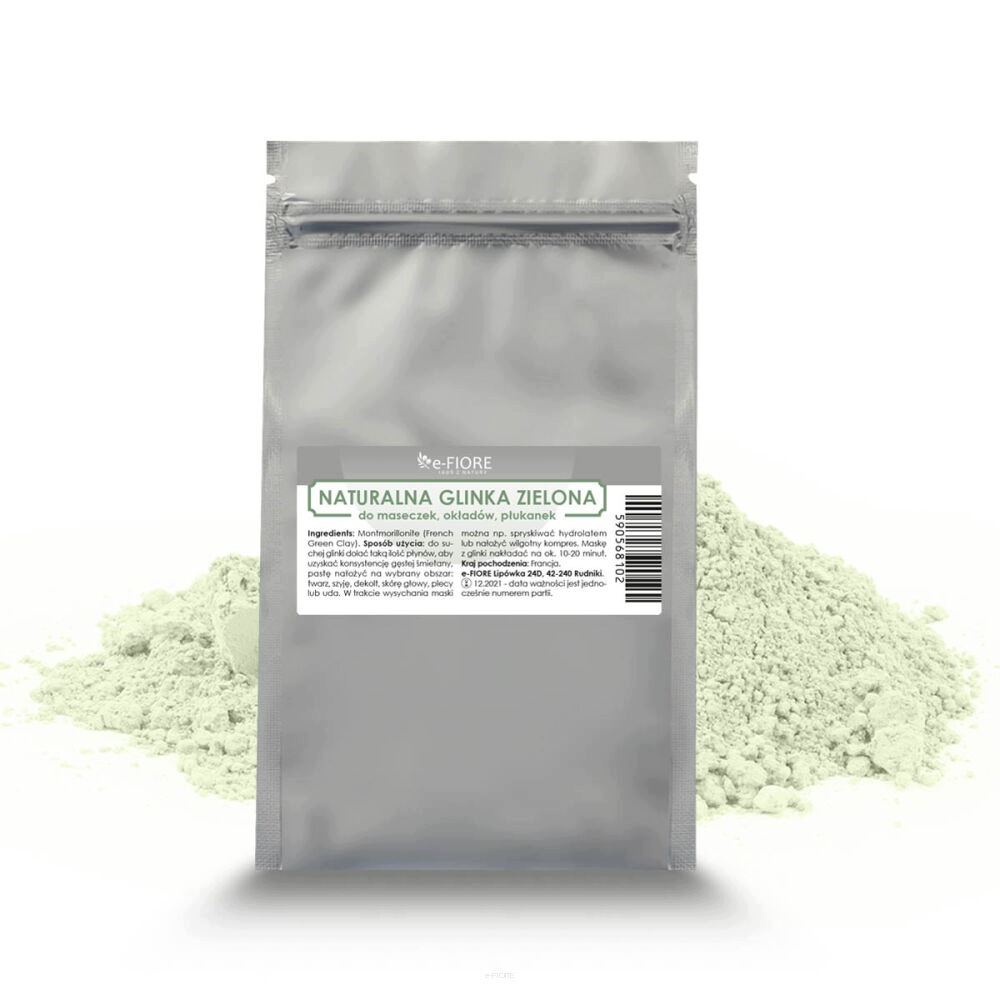 Zelená hlína čistící, zpevňující, akné, detoxikační pleť 1 kg e-Fiore