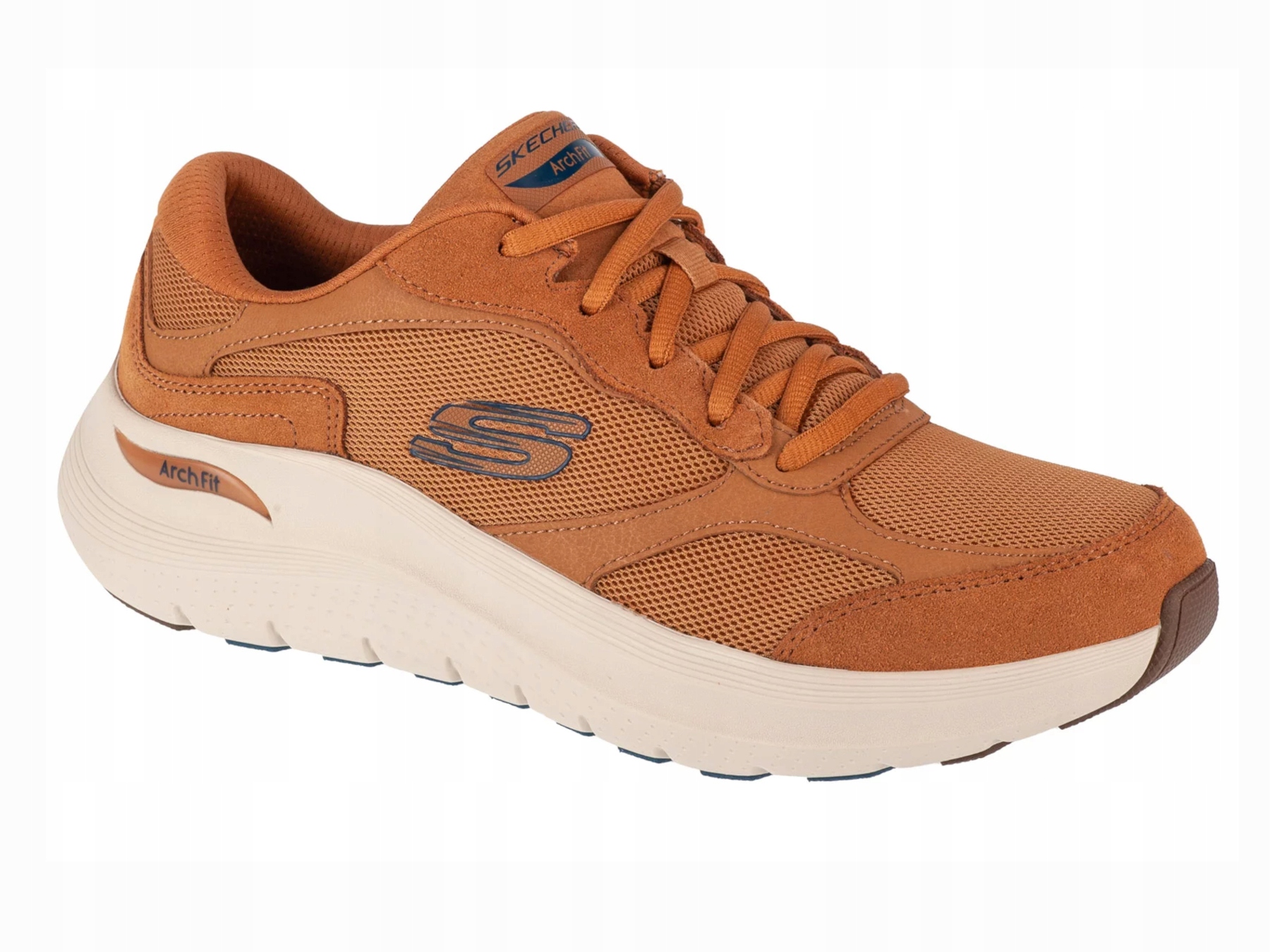 Pánské boty Skechers Arch Fit 232702-WSK sportovní lehké hnědé 42