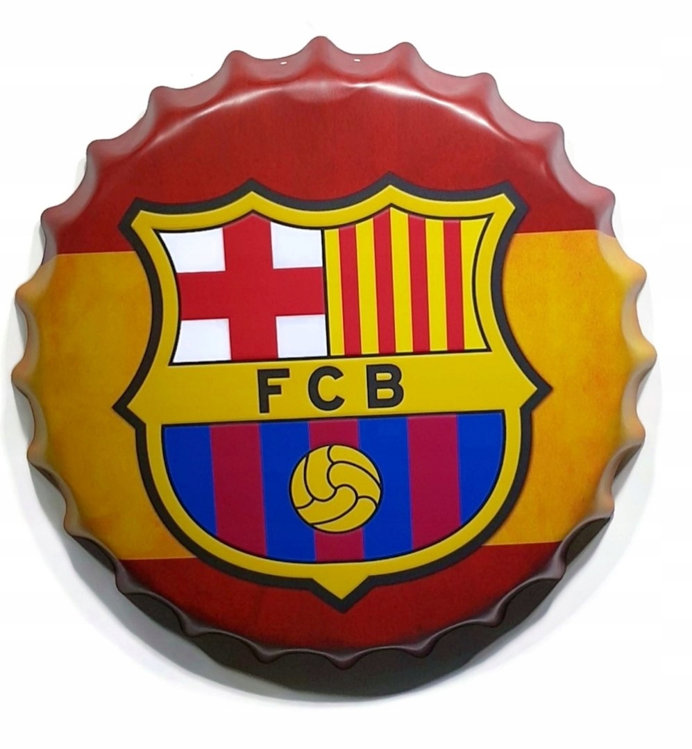 

Fc Barcelona Blaszany Kapsel Na Ścianę Duży 40Cm